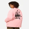 Stüssy Women's Stock Crown Quilted Jacket Pink - Size 6
