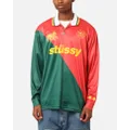 Stüssy Football Polo Long Sleeve T-shirt Red/green - Size 2XL