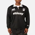 Stüssy Football Polo Long Sleeve T-shirt Black - Size 2XL