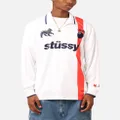 Stüssy Football Polo Long Sleeve T-shirt White/red Stripe - Size XL