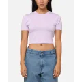Nike Women's Sportswear Essential Slim Cropped T-shirt Violet Mist/white - Size XS