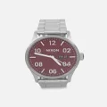Nixon Sentry Stainless Steel Silver/cranberry - Size ONE