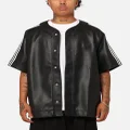 Adidas Faux Leather Adicolour 3-stripes Baseball T-shirt Black - Size 2XL