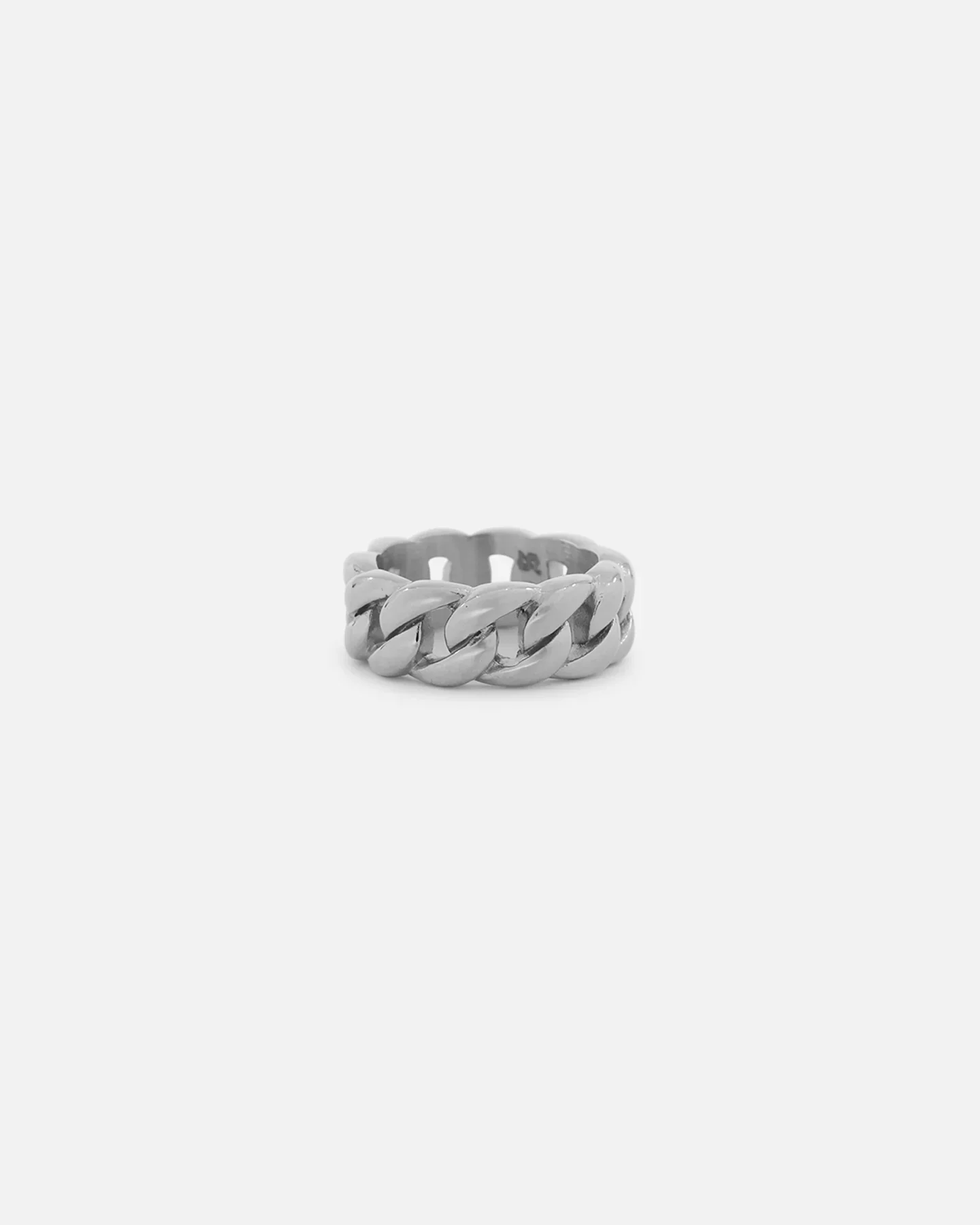 Saint Morta Cuban Ring White Gold - Size 9
