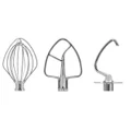 Stainless Steel 3-Piece Beater Set for Tilt Head Stand Mixer, Includes Wire Whisk, Flat Beater and Dough Hook KSM5TH3PSS