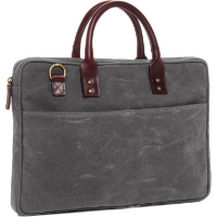 ONA Kingston Canvas Laptop Briefcase - Smoke