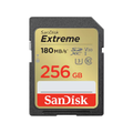 SanDisk Extreme SDXC 256GB 180MB/s R 130MB/s W UHS-I U3 C10 V30 Card