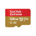 SanDisk Extreme microSDXC 128GB 190MB/s R 90MB/s W UHS-I U3 C10 V30 A2 Card