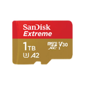SanDisk Extreme microSDXC 1TB 190MB/s R 130MB/s W UHS-I U3 C10 V30 A2 Card
