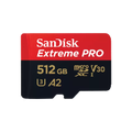 SanDisk Extreme PRO microSDXC 512GB 200MB/s R 140MB/s W UHS-I U3 C10 V30 A2 Card
