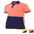 Betacraft Short Sleeve Hi Viz Two Tone Polo Shirt Orange/Navy S