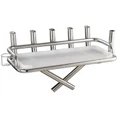 Manta Stainless Steel Large Bait Station with 6 Rod Holders and 1 Can Holder