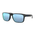 Oakley Holbrook PRIZM Polarised Sunglasses Deep Water Polished Black