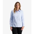 Swanndri Avondale Long Sleeve Cotton Womens Shirt Self Stripe Blue 8