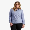 Swanndri Avondale Long Sleeve Cotton Womens Shirt Blue Houndstooth 6