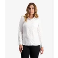 Swanndri Avondale Long Sleeve Cotton Womens Shirt Self Stripe White 6