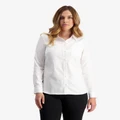 Swanndri Avondale Long Sleeve Cotton Womens Shirt Self Stripe White 14