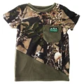 Ridgeline Spliced Kids Fleece T-Shirt Buffalo Camo/Field Olive 2