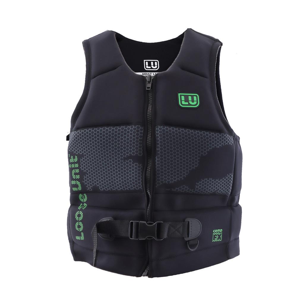 Loose Unit Comp Fx Neoprene Watersports Level 50 Mens Life Vest Black/Green/Lime L