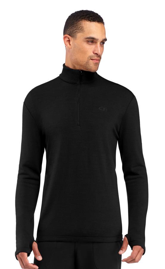 Icebreaker Mens Merino Original Long Sleeve Half Zip Sweater Black