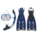 Mirage Crystal Adult Mask Snorkel and Fins Set Blue S/M