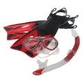 Mirage Crystal Junior Mask Snorkel and Fins Set Red L/XL