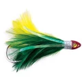 Black Magic Saltwater Chicken Feathered Lure Green/Yellow Double Hook