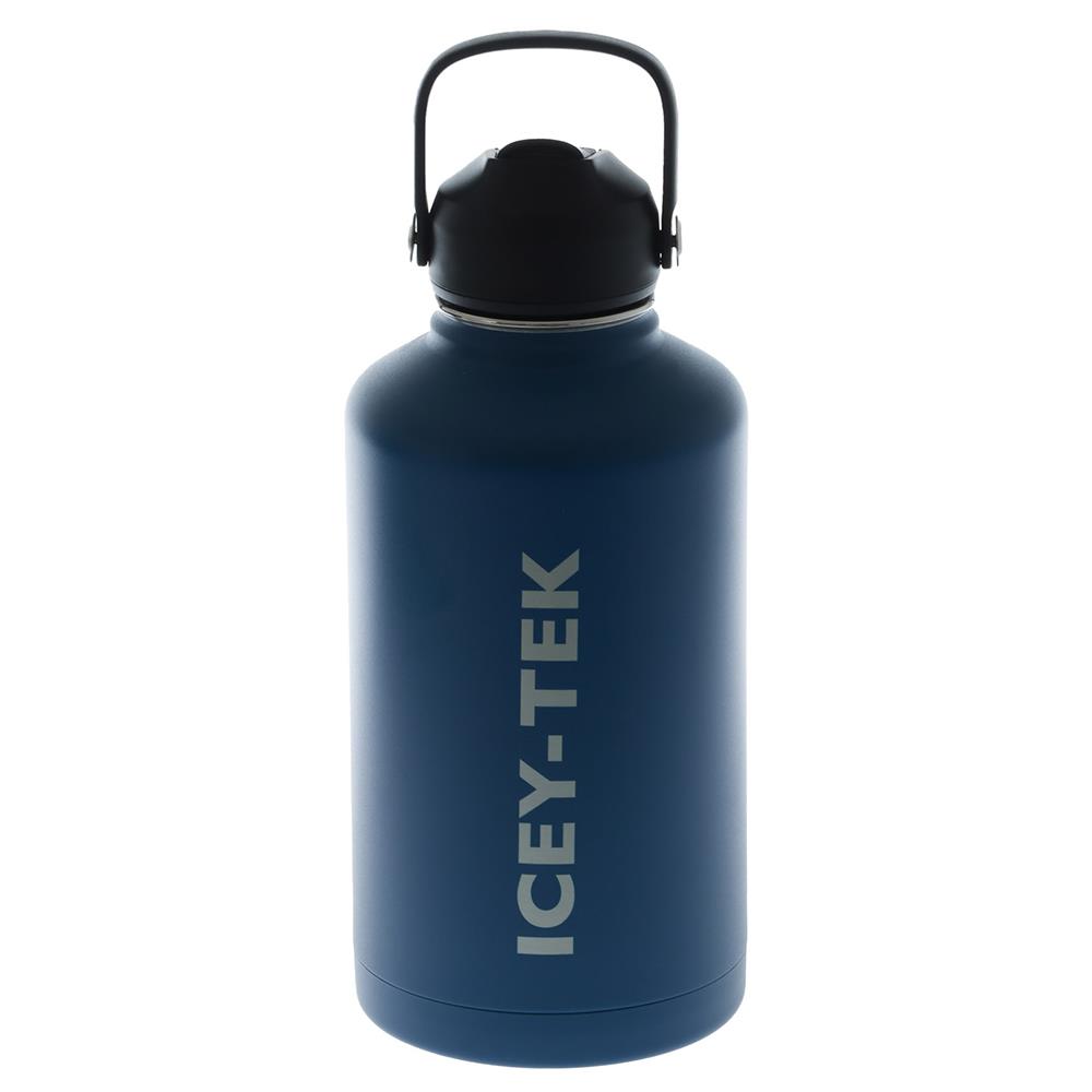 Icey-Tek Insulated Water Bottle with Straw Lid 1.9L Navy