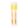 Nordics Bamboo Toothbrush With Yellow Bristles Twin Pack