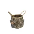 Ecohouze Seagrass Zigzag Plant Basket With Handles - Small