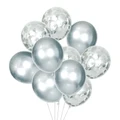 Houze Silver With Glitters Balloons (Set Of 10)