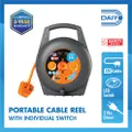 Daiyo 2 Way Led Switch Portable Extension Cable Reel 5M