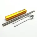 Vesta Stainless Steel Chopsticks Fork Spoon Orange Case 14.4C