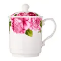 Cheng'S Porcelain Mug With Cover 3.6 (Pink Roses)