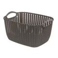 Houze Medium Braided Storage Basket With Handle - Coffee