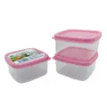 Kjb Plastic Mini Square Storage Box 250Ml (Pink)