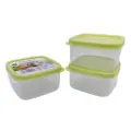 Kjb Plastic Mini Square Storage Box 250Ml (Green)
