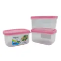 Kjb Plastic Mini Rectangular Storage Box 200Ml (Pink)
