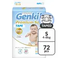 Nepia Genki! Premium Soft Tape S - (4-8Kg) 72 Pc