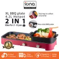 Iona 2-In-1 Steamboat And Bbq Grill With 4.2L Hotpot Set
