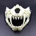Partyforte Halloween Mask Skull Jaw Scary Fangs Plastic-White