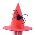Partyforte Halloween Costume Witch Hat Lace Spider - Red