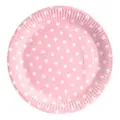 Partyforte Pink Polka Dot 20Cm Paper Plates