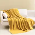 Sweet Home Waffle Flannel Fleece Blanket-Single(Yellow)