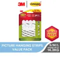 3M Cmd Picture Hanging Strips 4Sets Of S M L Up To 14.3Kg