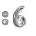 Houze 40 (Inch) Number Foil Balloon - #6 Silver