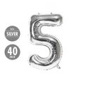 Houze 40 (Inch) Number Foil Balloon - #5 Silver