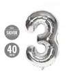 Houze 40 (Inch) Number Foil Balloon - #3 Silver