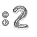 Houze 40 (Inch) Number Foil Balloon - #2 Silver