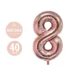 Houze 40 (Inch) Number Foil Balloon - #8 Rose Gold